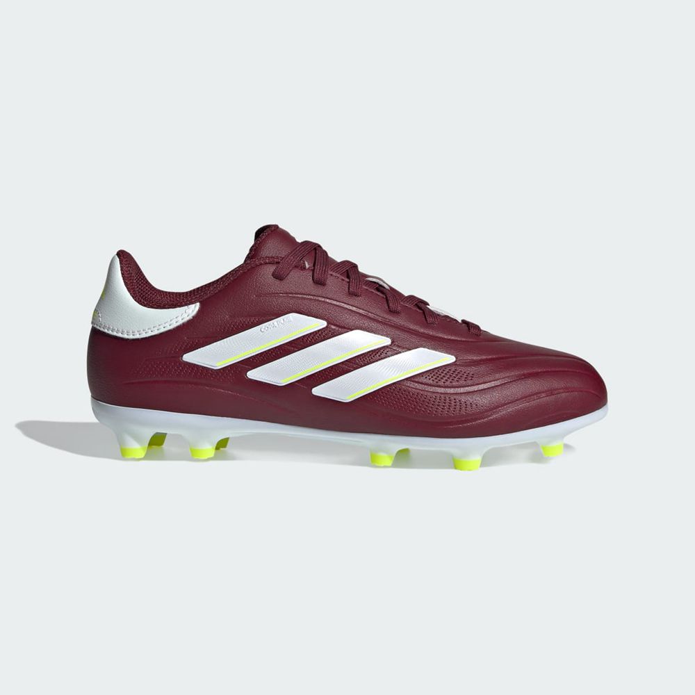 Chaussure de Foot Adidas Copa Pure II League Firm Ground Bordeaux Blanche Jaune Enfant | EZN-00317949