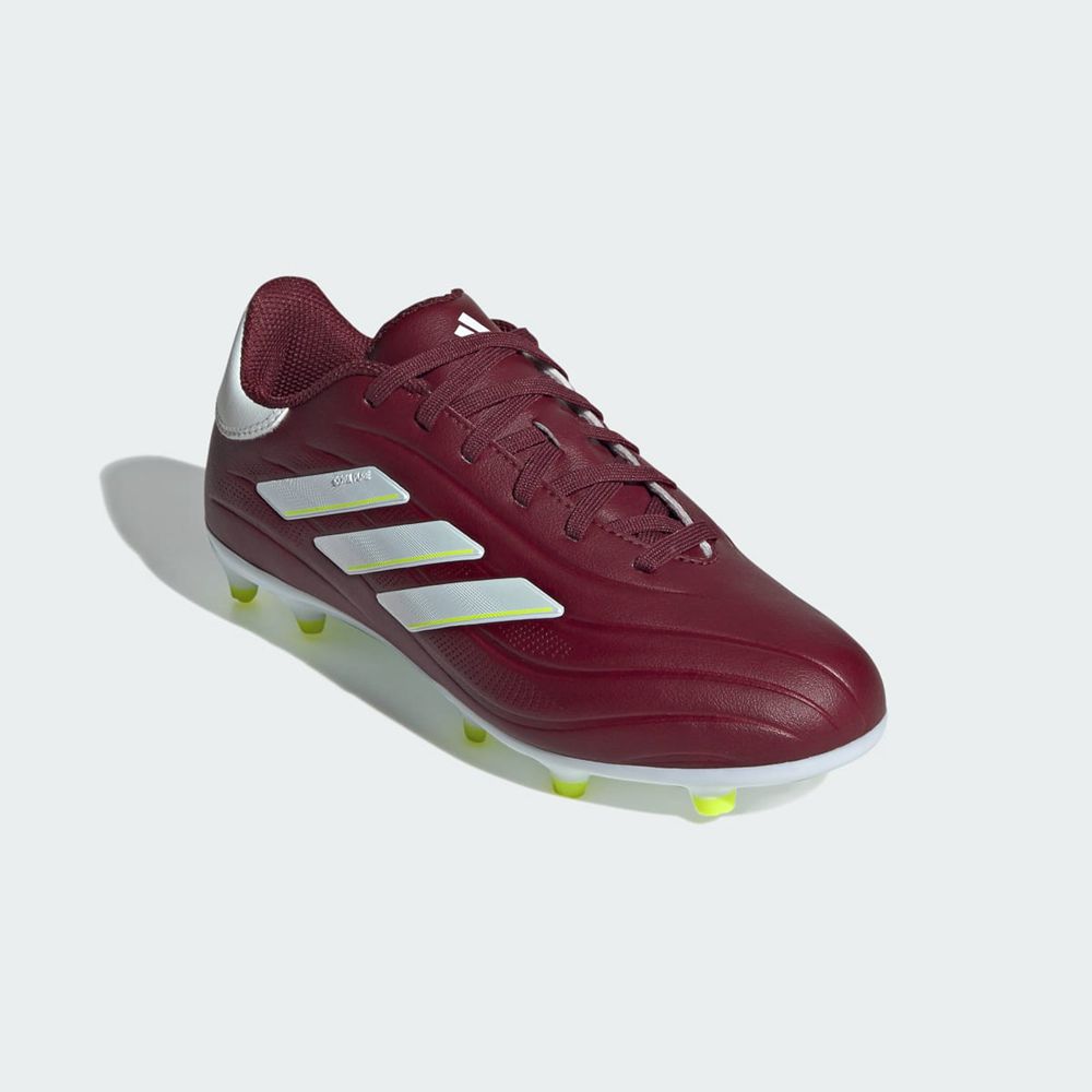 Chaussure de Foot Adidas Copa Pure II League Firm Ground Bordeaux Blanche Jaune Enfant | EZN-00317949