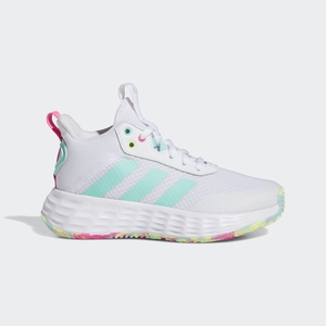 Chaussure Basket Adidas Ownthegame 2.0 Blanche Bleu Rose Enfant | YDX-84032141