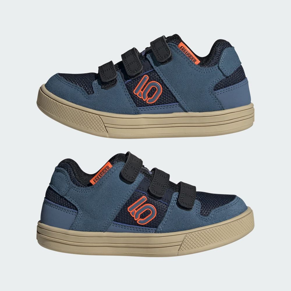 Chaussures De Vélo Adidas Five Ten Freerider Hook-And-Loop Bleu Marine Orange Enfant | DYB-95405513