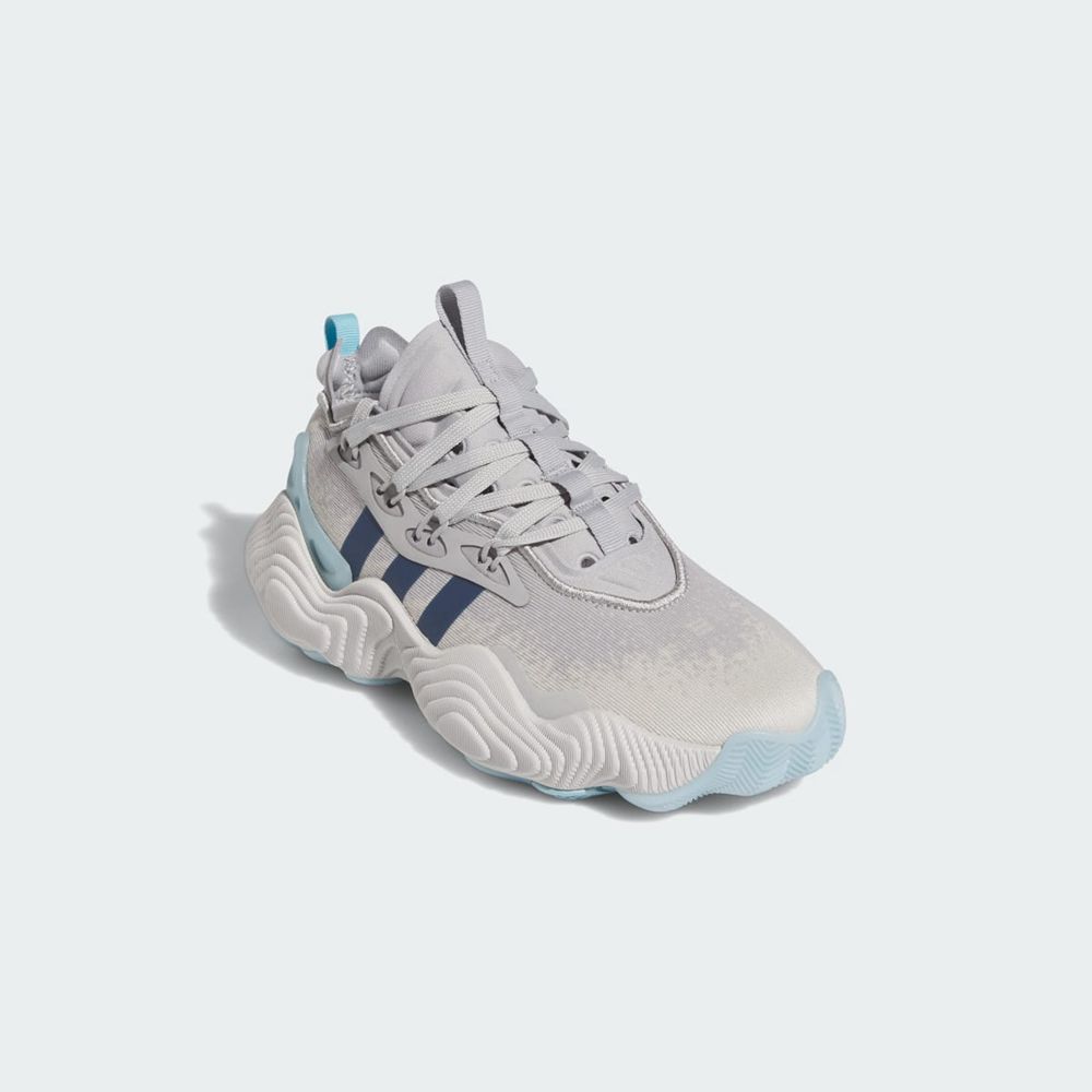 Chaussure Basket Adidas Trae Young 3 Grise Bleu Enfant | UHL-42223197