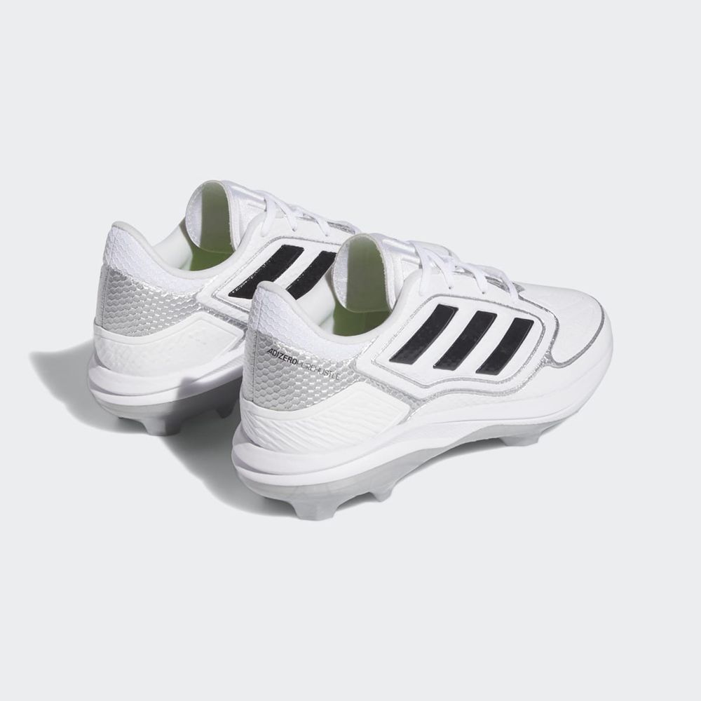 Chaussures de Baseball Adidas Adizero Purehustle 3 TPU Blanche Noir Argent Enfant | YZV-19392268