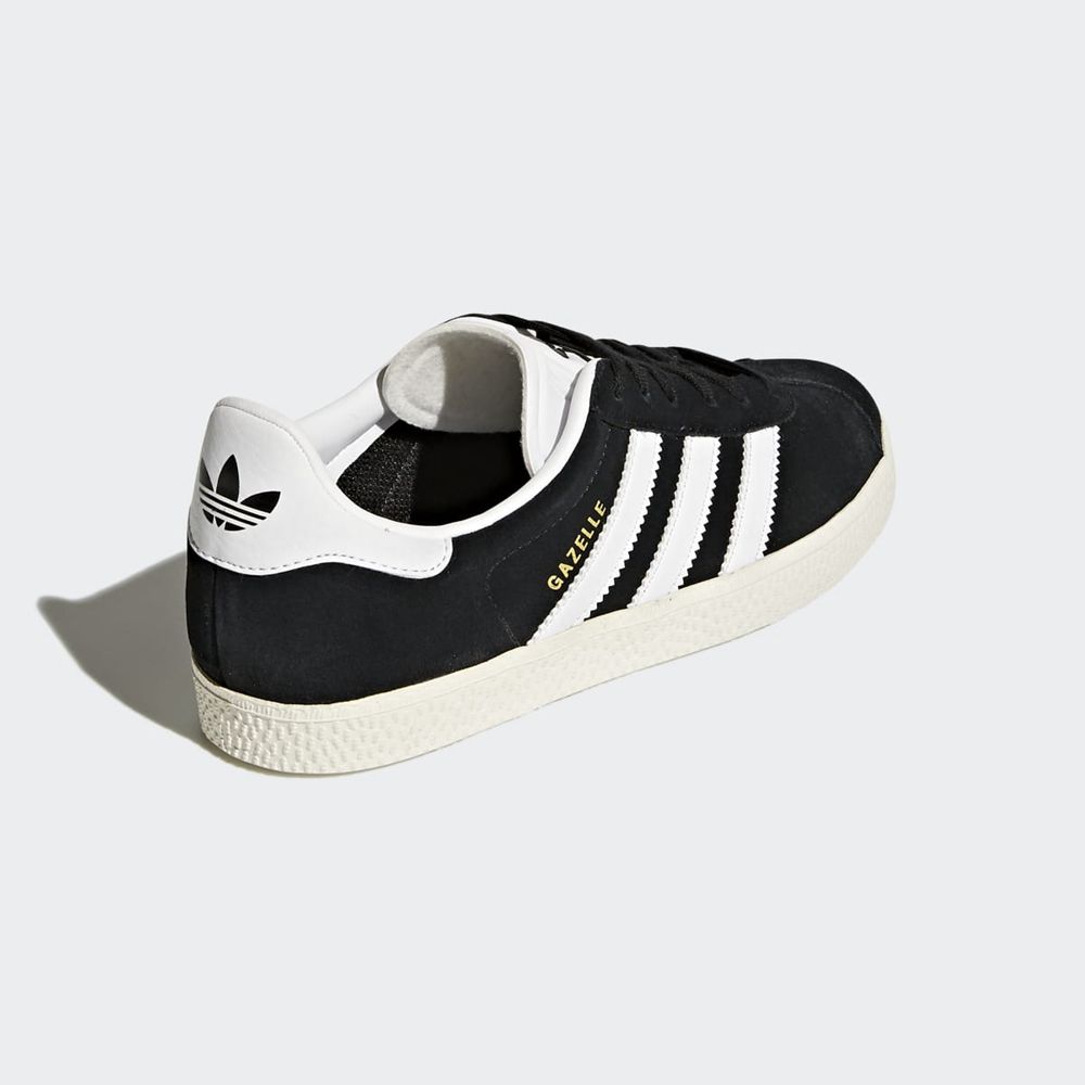 Chaussure Training Adidas Gazelle Noir Blanche Doré Enfant | ZLY-20858659