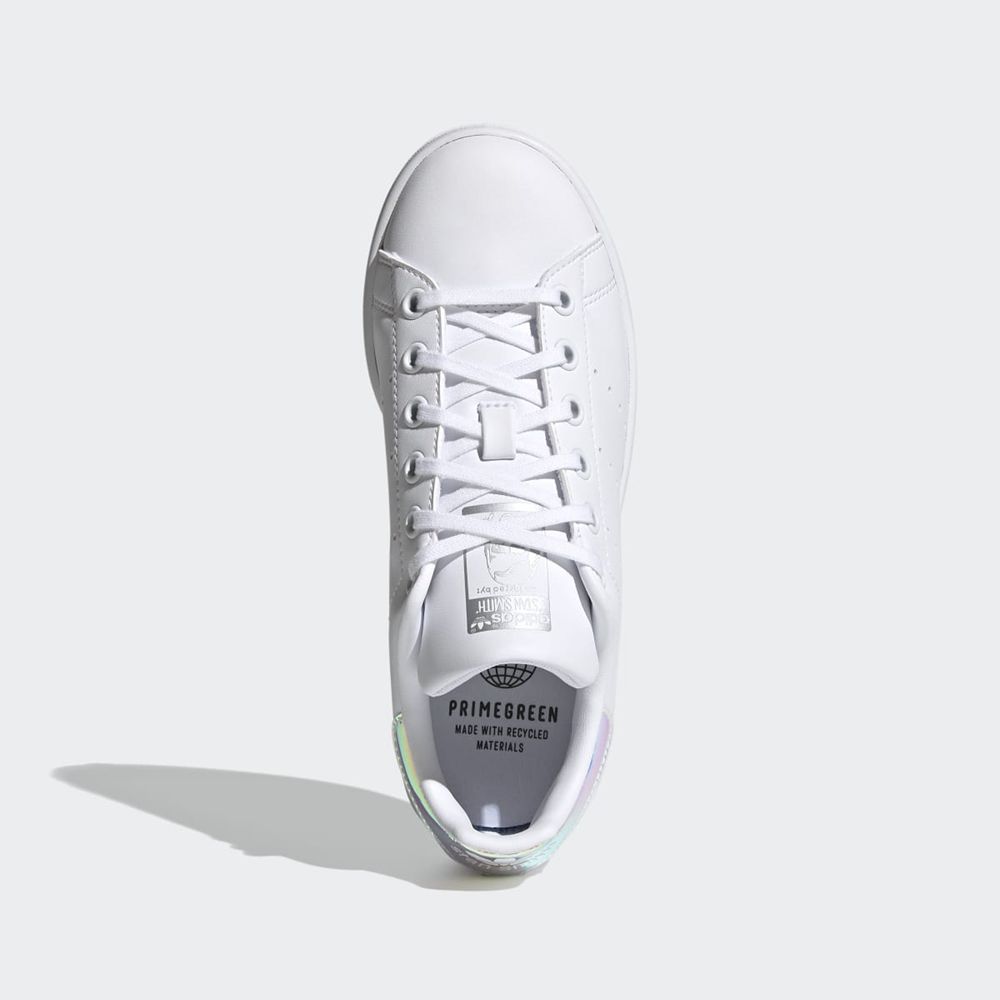 Basket Adidas Stan Smith Blanche Argent Enfant | ZNA-47414449