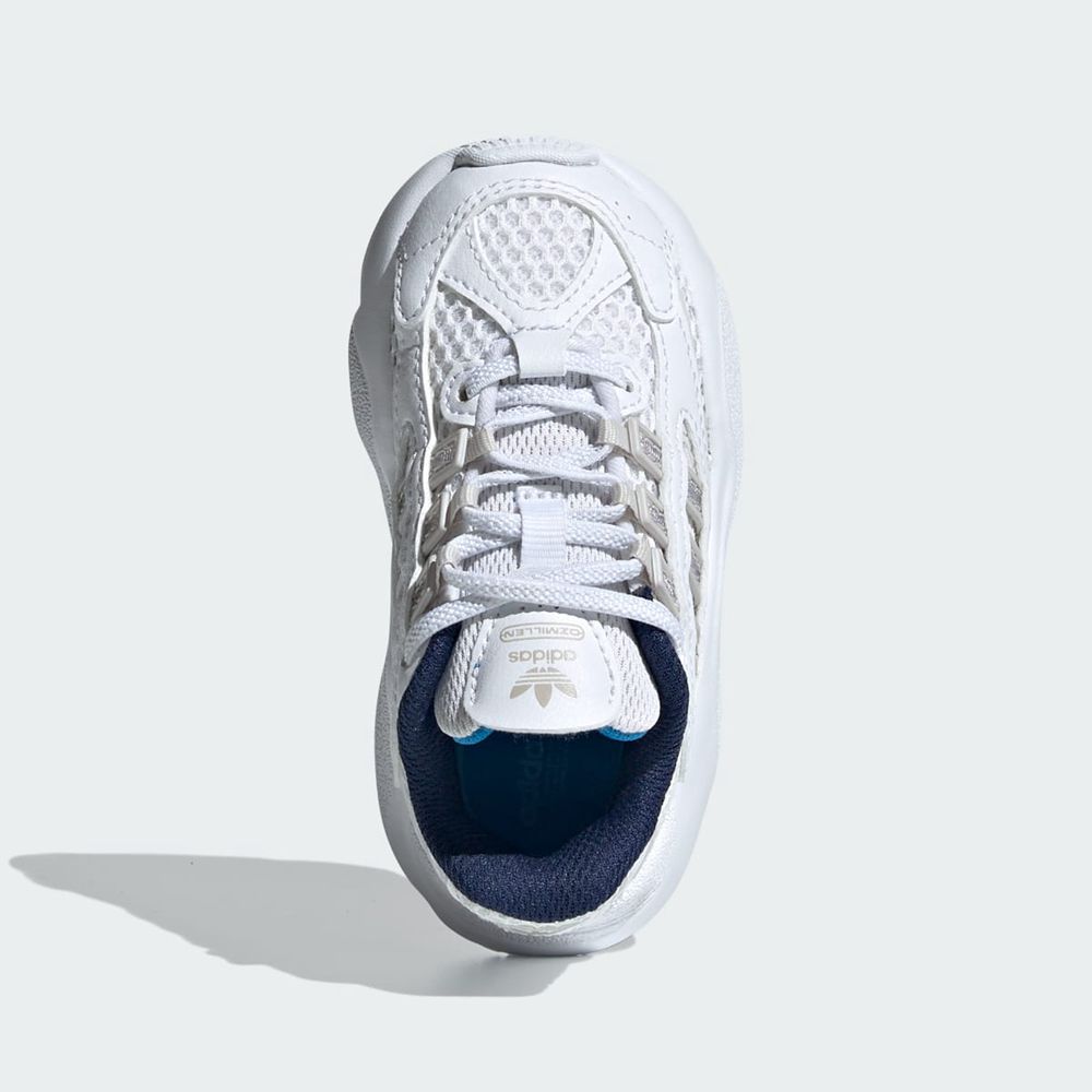 Basket Adidas Ozmillen Elastic Lace Blanche Grise Bleu Enfant | BEX-12094448