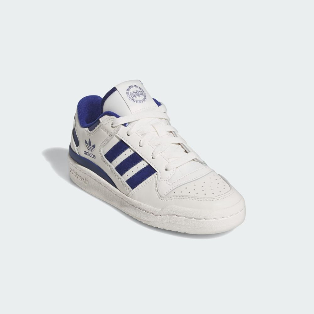 Basket Adidas Forum Low CL Blanche Bleu Enfant | HLE-38574791