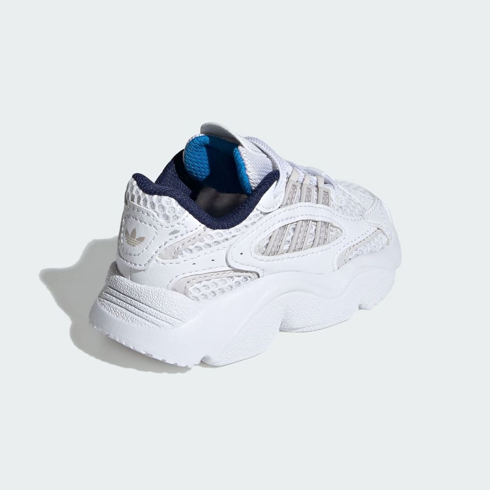 Basket Adidas Ozmillen Elastic Lace Blanche Grise Bleu Enfant | BEX-12094448