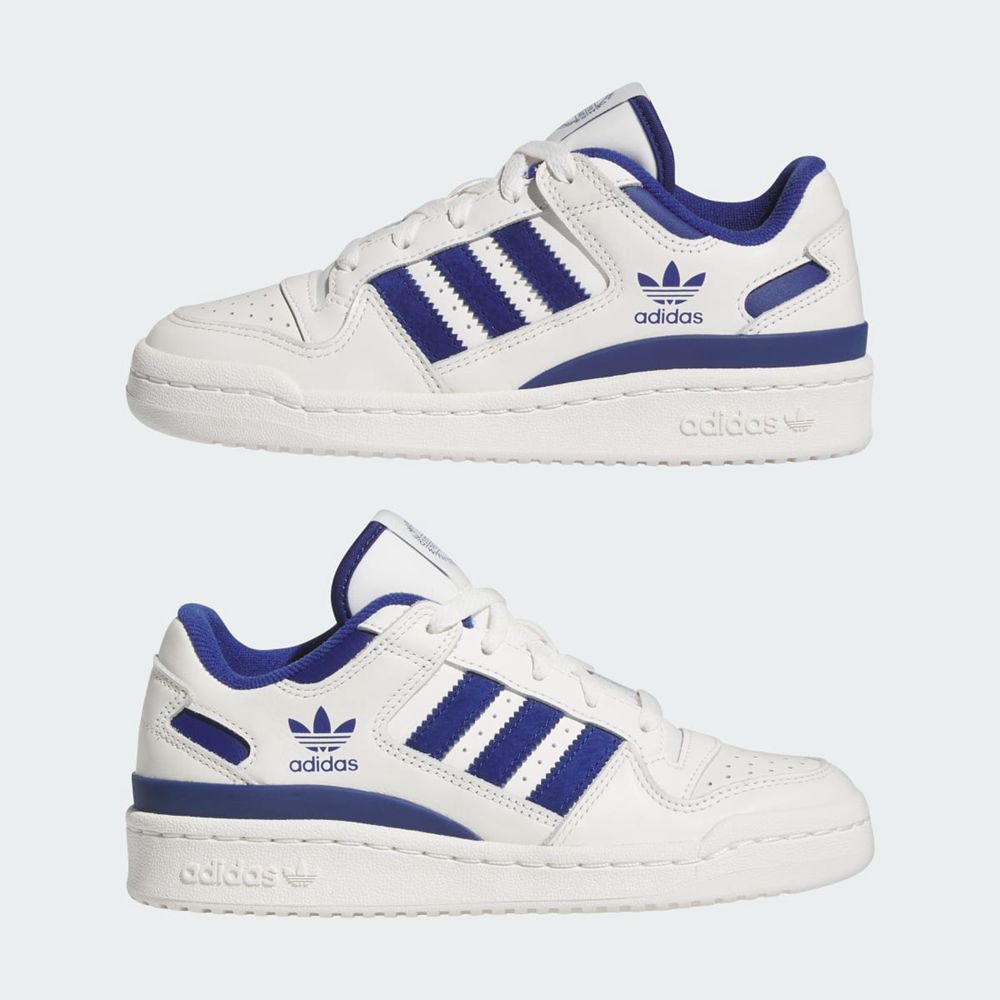 Basket Adidas Forum Low CL Blanche Bleu Enfant | HLE-38574791