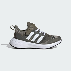 Basket Adidas Fortarun 2.0 Cloudfoam Elastic Lace Top Strap Vert Olive Blanche Enfant | ANE-76605756