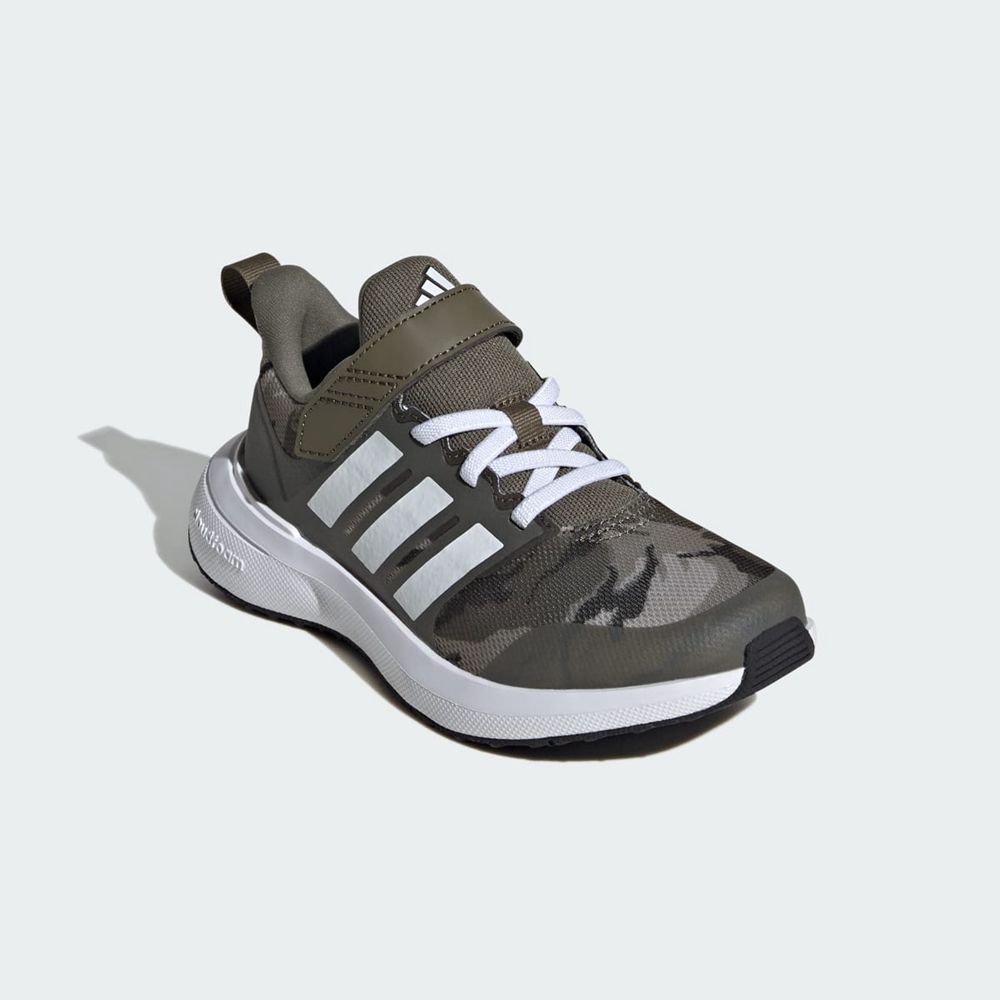 Basket Adidas Fortarun 2.0 Cloudfoam Elastic Lace Top Strap Vert Olive Blanche Enfant | ANE-76605756