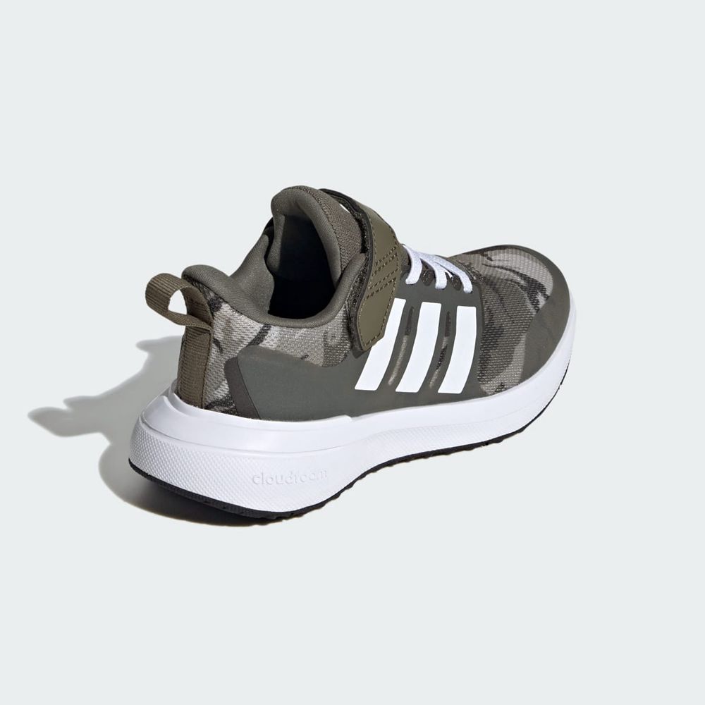 Basket Adidas Fortarun 2.0 Cloudfoam Elastic Lace Top Strap Vert Olive Blanche Enfant | ANE-76605756