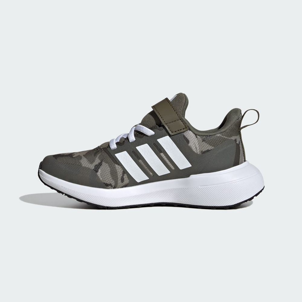 Basket Adidas Fortarun 2.0 Cloudfoam Elastic Lace Top Strap Vert Olive Blanche Enfant | ANE-76605756