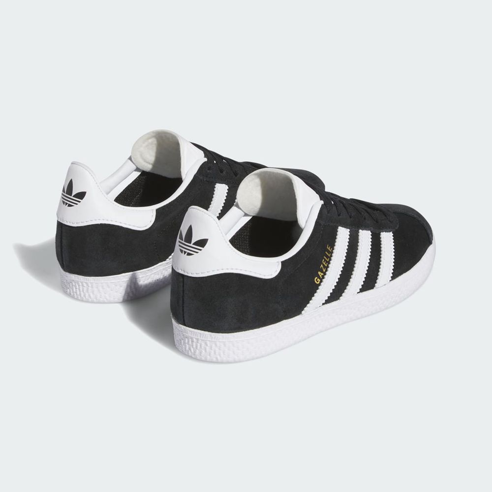 Basket Adidas Gazelle Noir Blanche Doré Enfant | ZAC-79222572