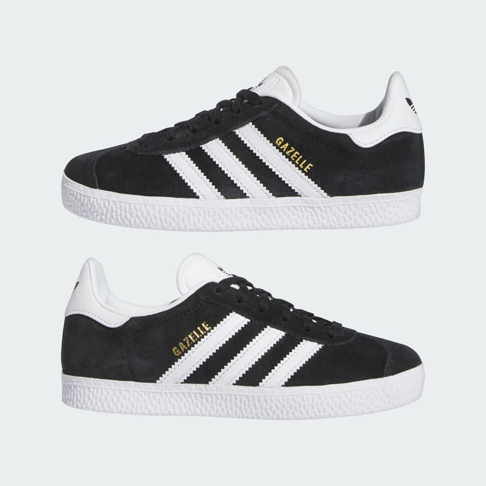 Basket Adidas Gazelle Noir Blanche Doré Enfant | ZAC-79222572