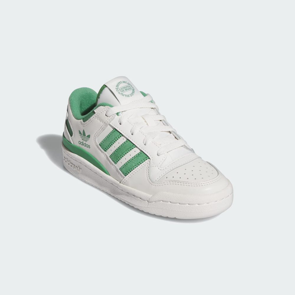 Basket Adidas Forum Low CL J Blanche Vert Enfant | LTA-95325387