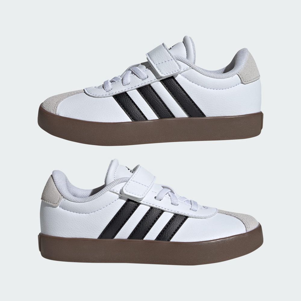 Chaussure Adidas Vl Court 3.0 Blanche Noir Grise Enfant | CJS-02486283