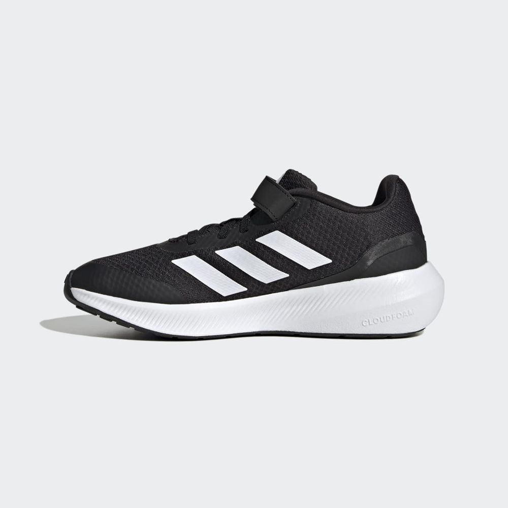 Chaussure Running Adidas Runfalcon 3.0 Elastic Lace Top Strap Noir Blanche Enfant | QRB-57873751