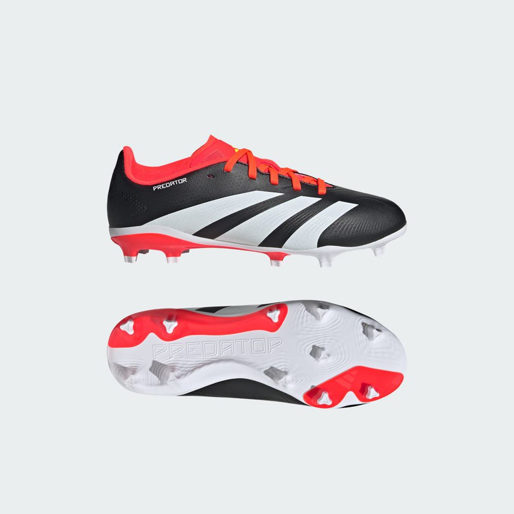 Chaussure de Foot Adidas Predator 24 League Firm Ground Noir Blanche Rouge Enfant | GJP-48575627