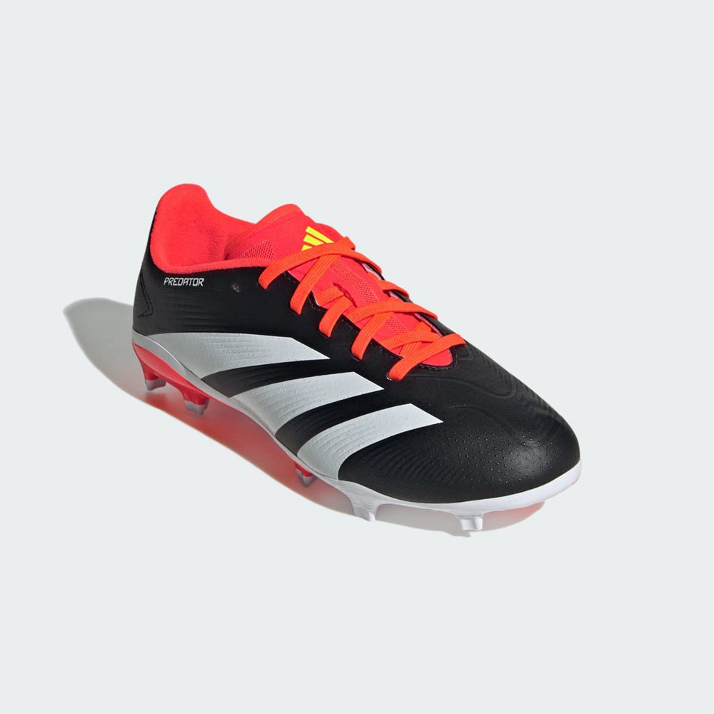 Chaussure de Foot Adidas Predator 24 League Firm Ground Noir Blanche Rouge Enfant | GJP-48575627