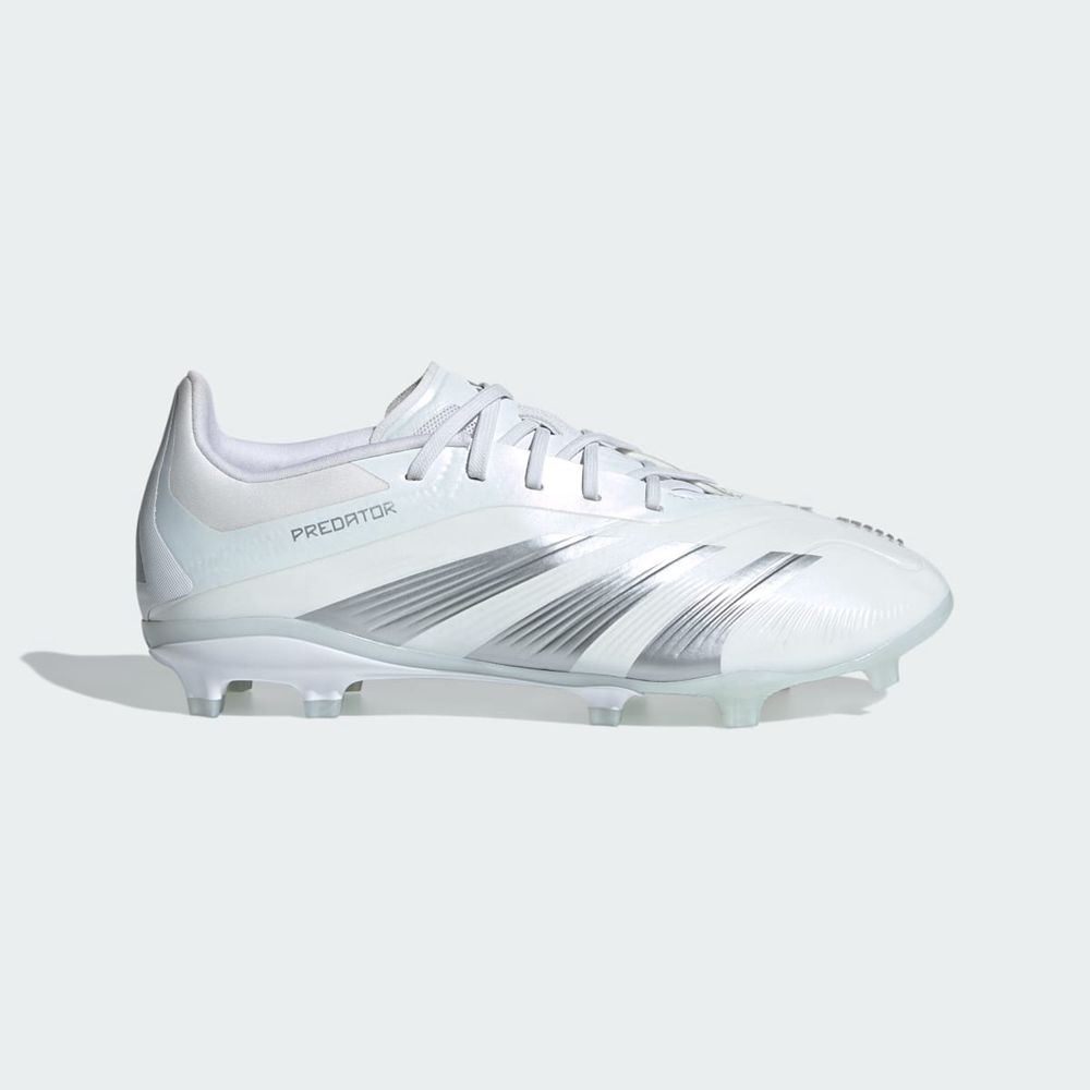 Chaussure de Foot Adidas Predator 24 Elite Firm Ground Blanche Argent Enfant | NEZ-75533568