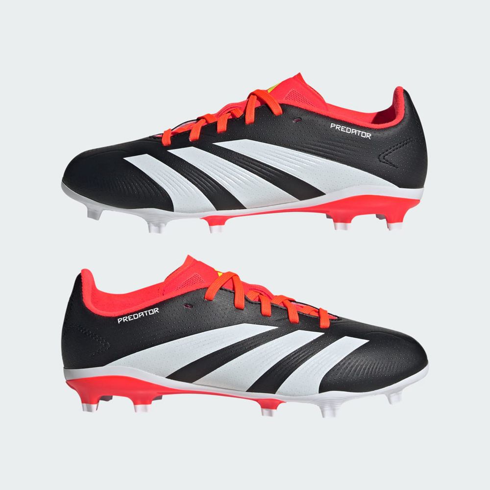 Chaussure de Foot Adidas Predator 24 League Firm Ground Noir Blanche Rouge Enfant | GJP-48575627