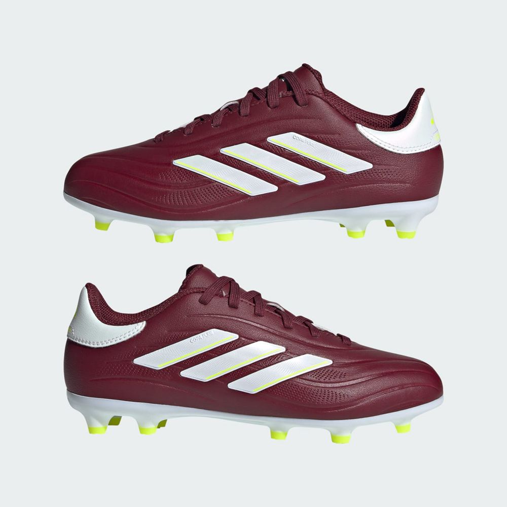 Chaussure de Foot Adidas Copa Pure II League Firm Ground Bordeaux Blanche Jaune Enfant | NPP-71146388