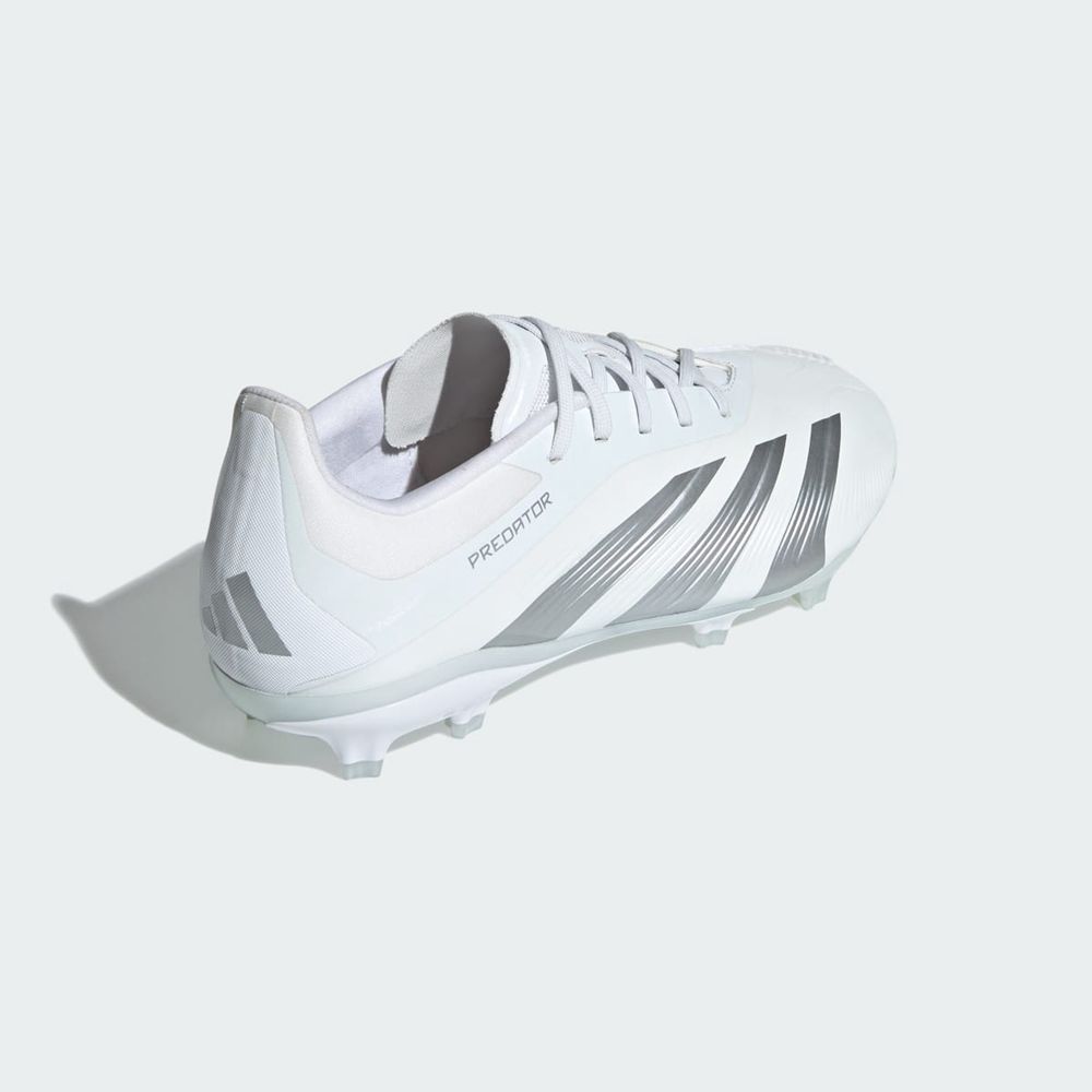 Chaussure de Foot Adidas Predator 24 Elite Firm Ground Blanche Argent Enfant | NEZ-75533568