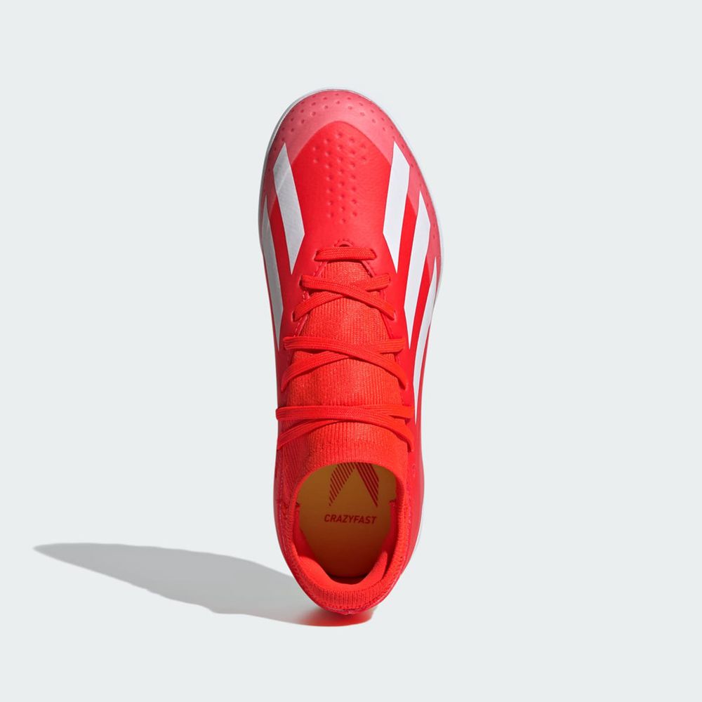 Chaussure de Foot Adidas X Crazyfast League Turf Rouge Blanche Jaune Enfant | UFM-24367727