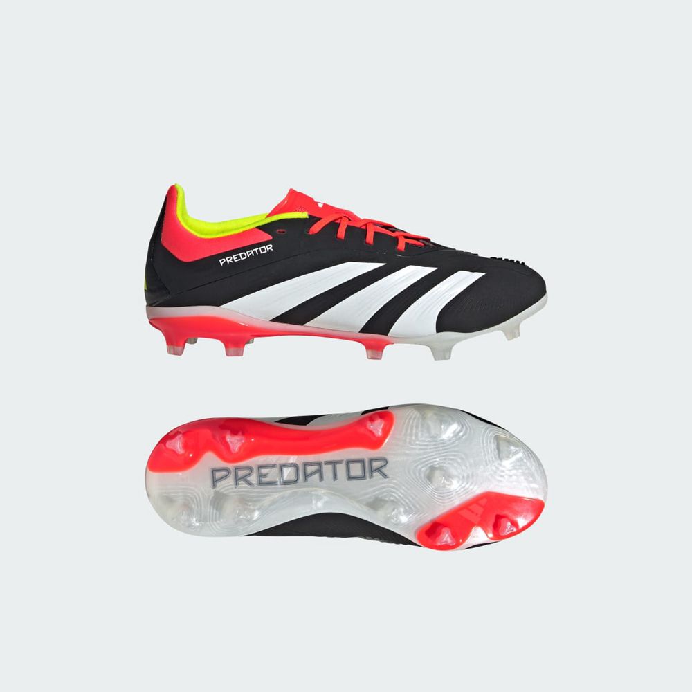 Chaussure de Foot Adidas Predator 24 Elite Firm Ground Noir Blanche Rouge Enfant | OOK-77198175