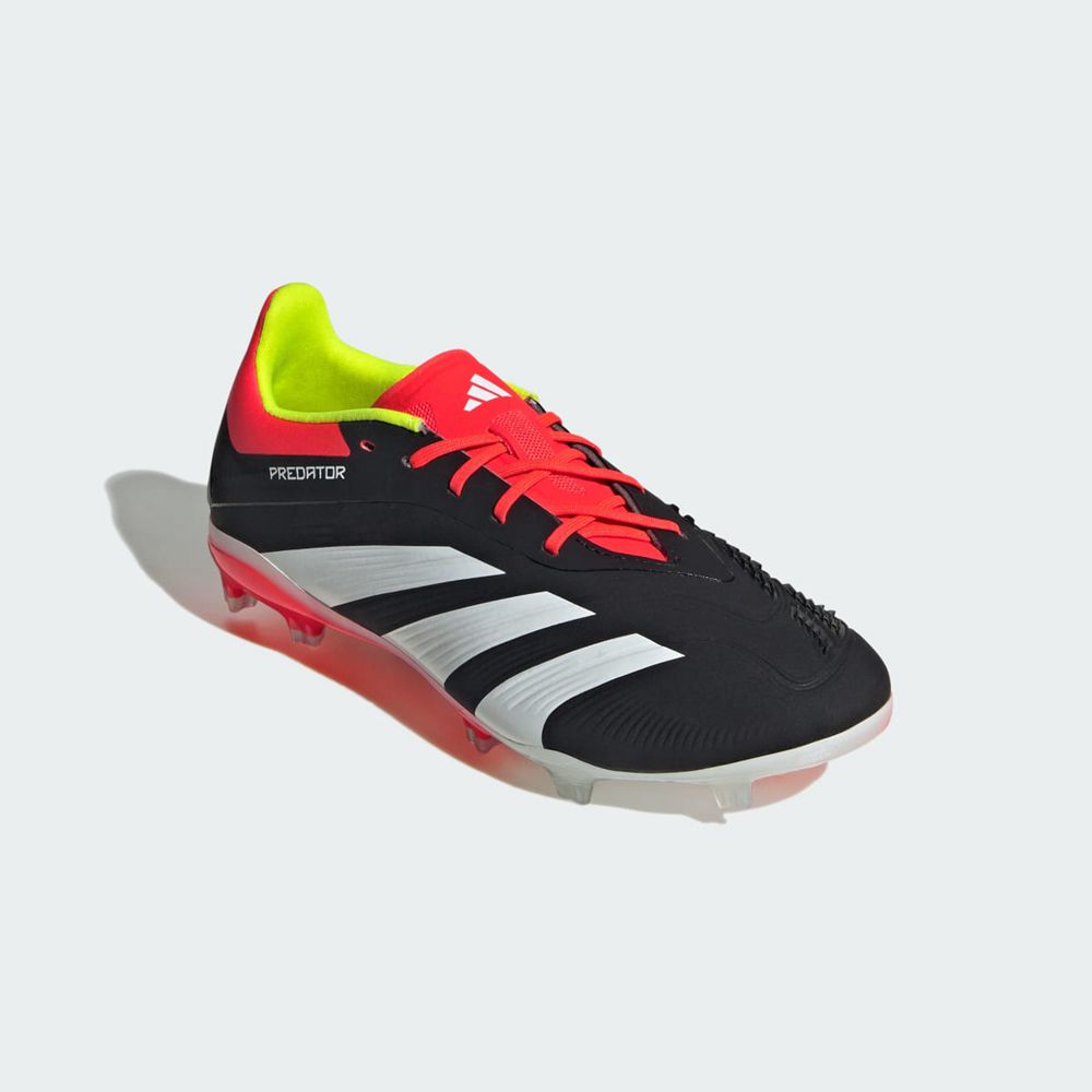 Chaussure de Foot Adidas Predator 24 Elite Firm Ground Noir Blanche Rouge Enfant | OOK-77198175