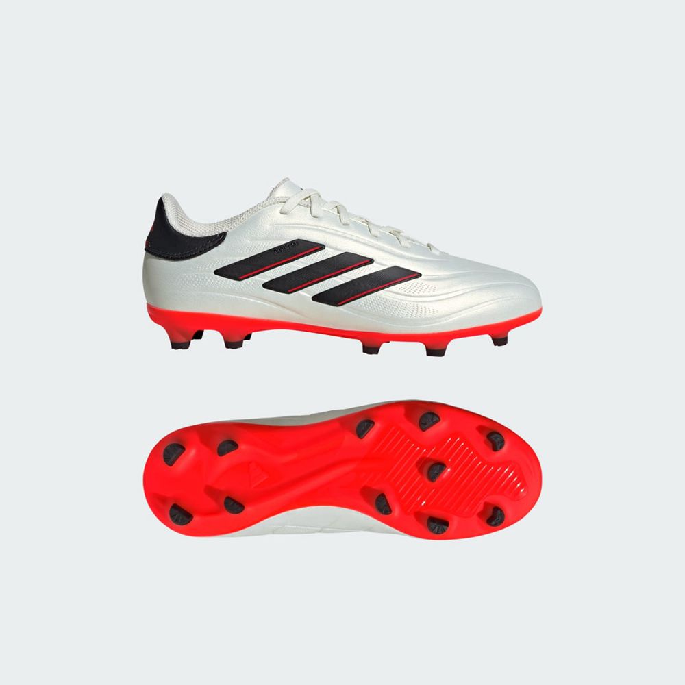 Chaussure de Foot Adidas Copa Pure II League Firm Ground Blanche Noir Rouge Enfant | NMF-84970442