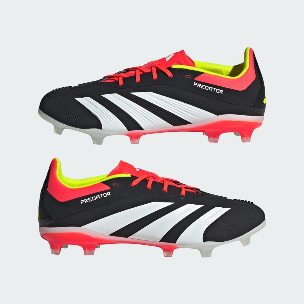 Chaussure de Foot Adidas Predator 24 Elite Firm Ground Noir Blanche Rouge Enfant | OOK-77198175