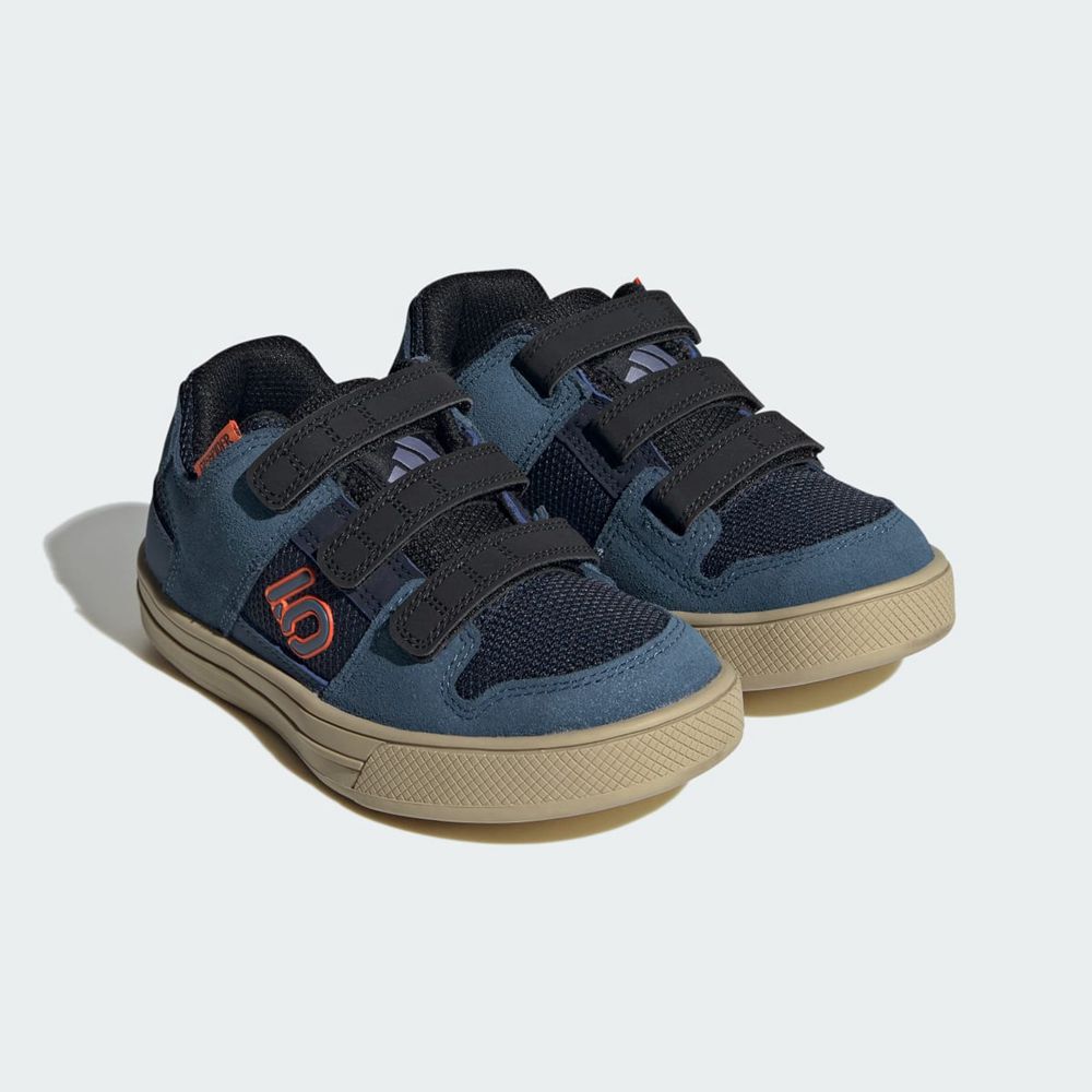 Chaussures De Vélo Adidas Five Ten Freerider Hook-And-Loop Bleu Marine Orange Enfant | ZTU-81905698