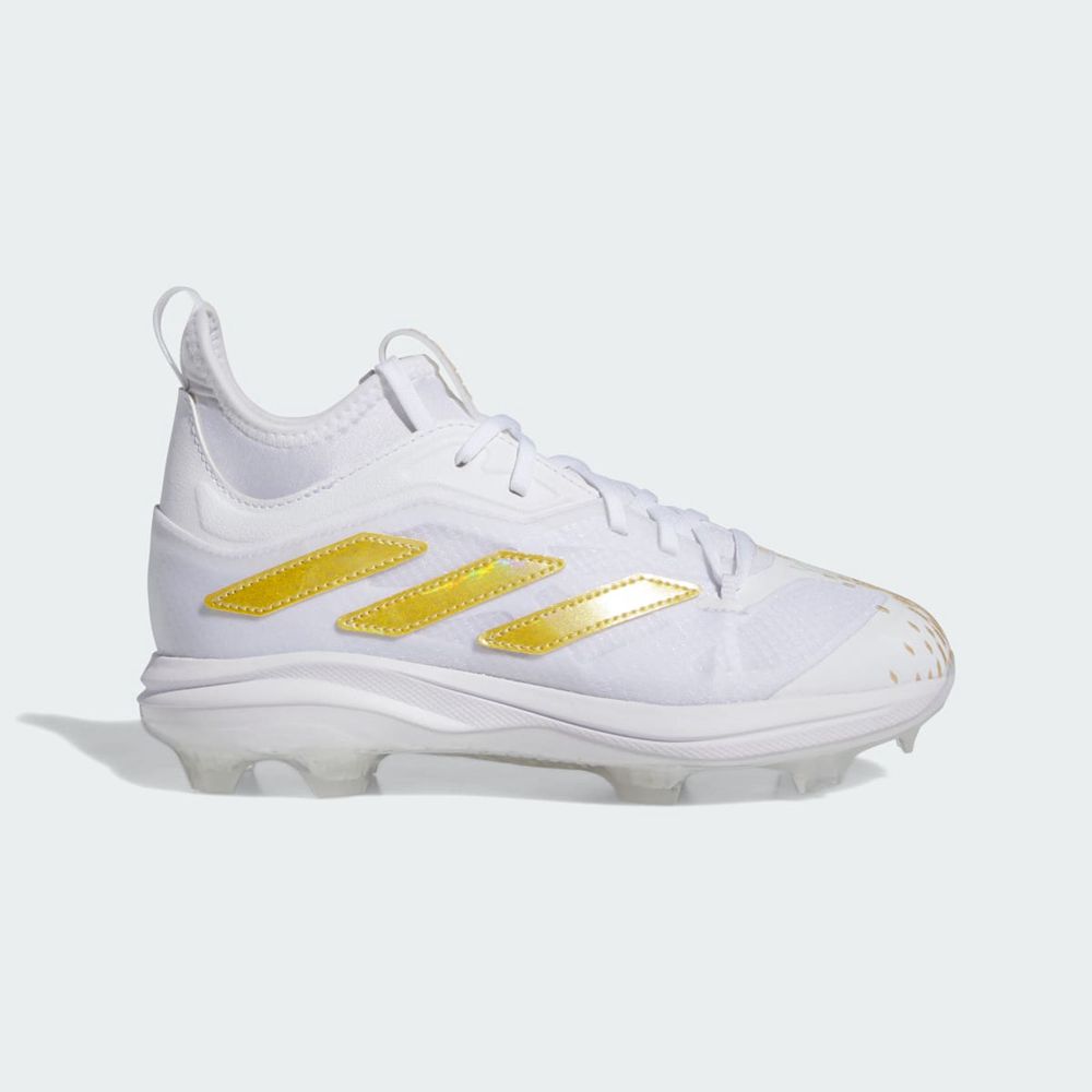 Chaussures de Baseball Adidas Adizero Afterburner 9 NWV TPU Blanche Doré Enfant | OES-29269489