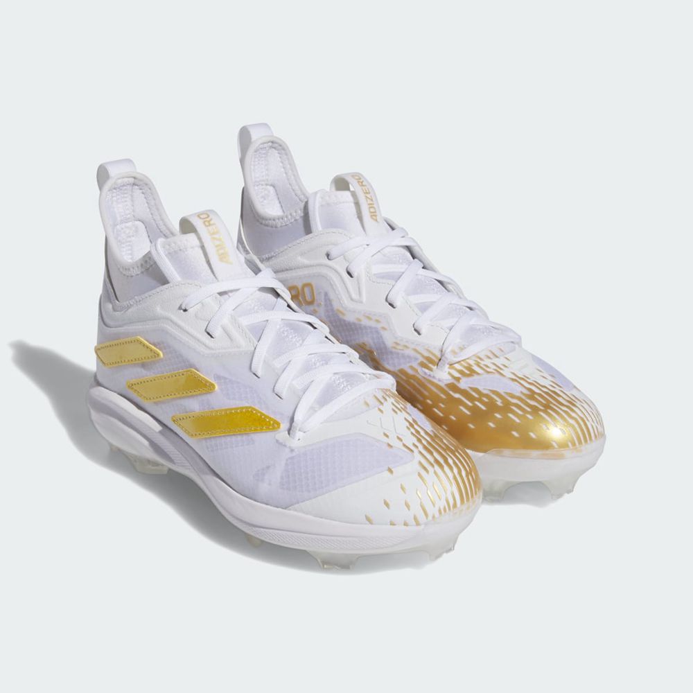 Chaussures de Baseball Adidas Adizero Afterburner 9 NWV TPU Blanche Doré Enfant | OES-29269489