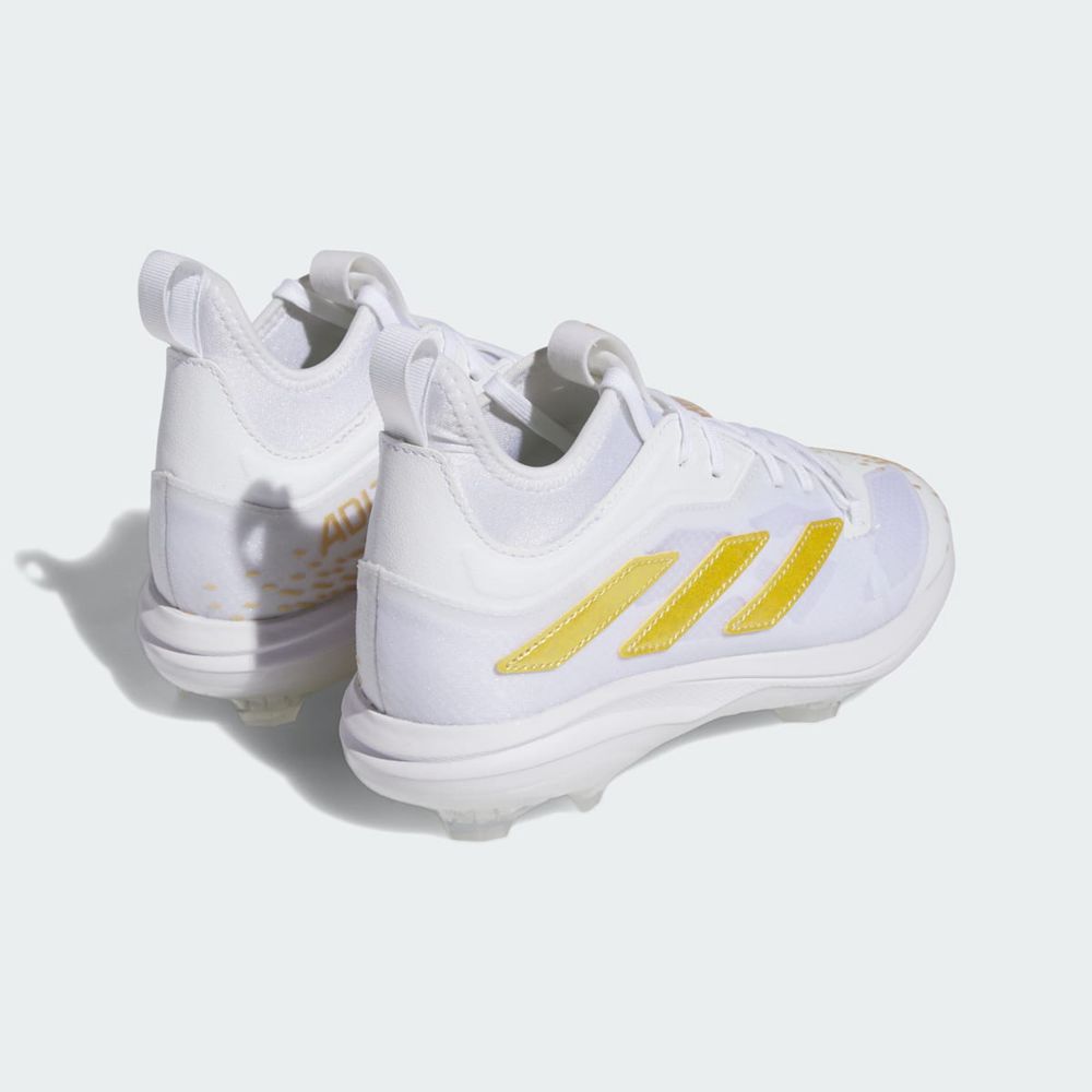 Chaussures de Baseball Adidas Adizero Afterburner 9 NWV TPU Blanche Doré Enfant | OES-29269489