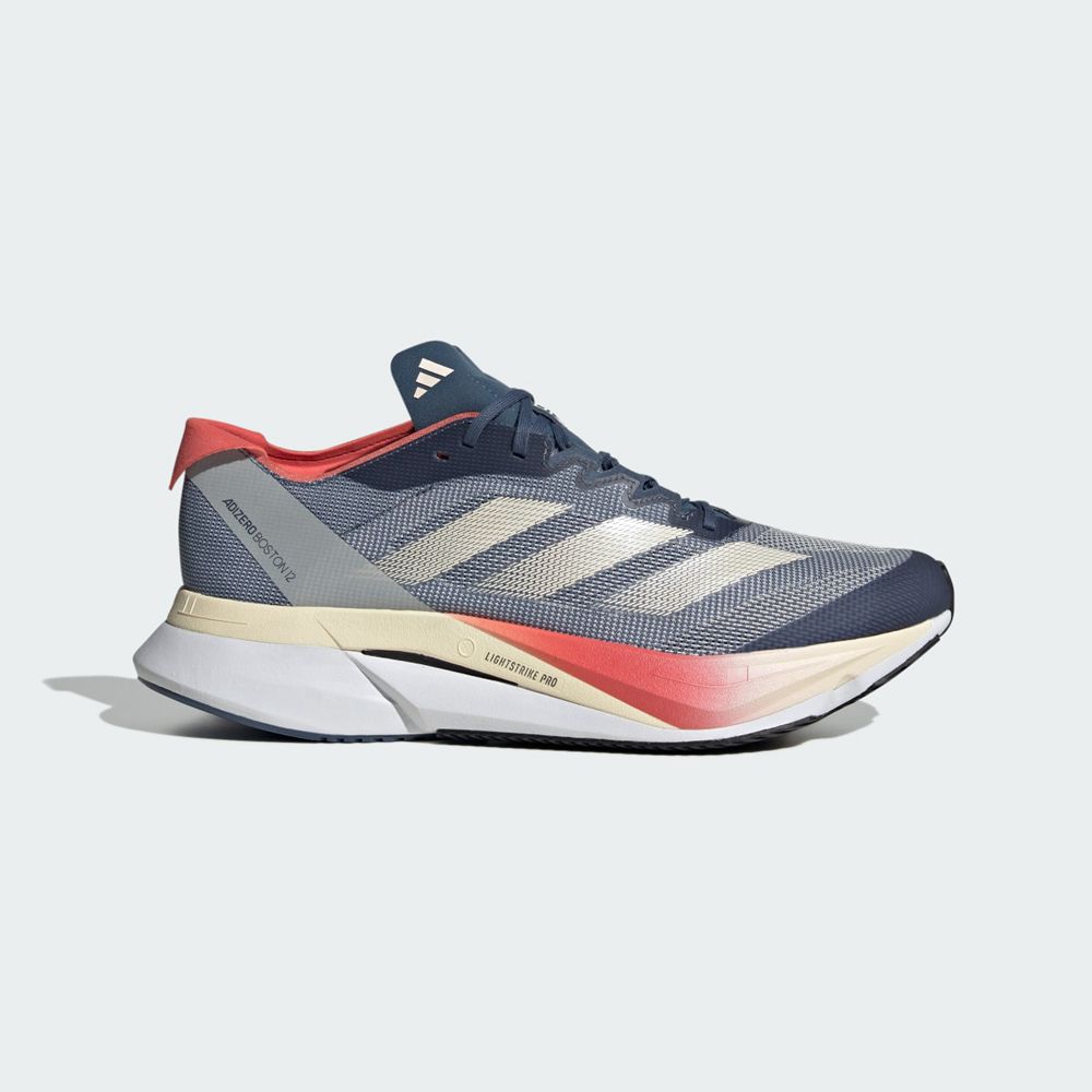 Chaussure Running Adidas Adizero Boston 12 Boston Marathon Bleu Marine Blanche Rouge Homme | OZS-28919136