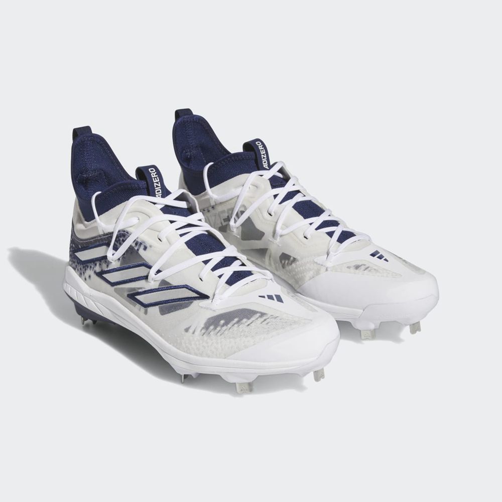 Chaussures de Baseball Adidas Adizero Afterburner 9 NWV Bleu Marine Argent Blanche Homme | FGB-70135549